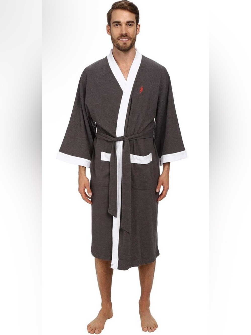 Jockey Men’s Tall Waffle Weave Kimono Robe – Relaxed Home Luxury